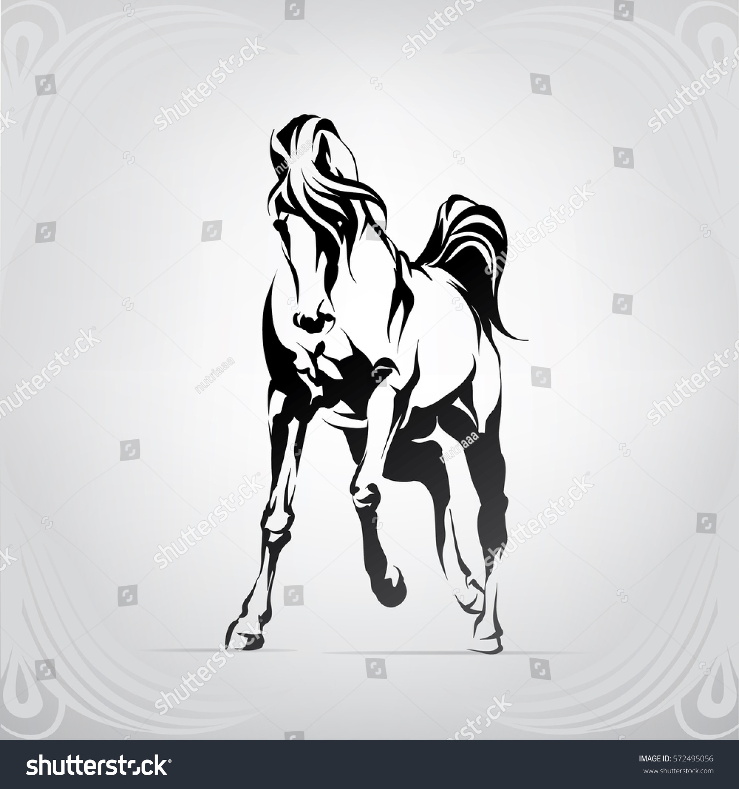 Vector Silhouette Horse Stock Vector (Royalty Free) 572495056 ...