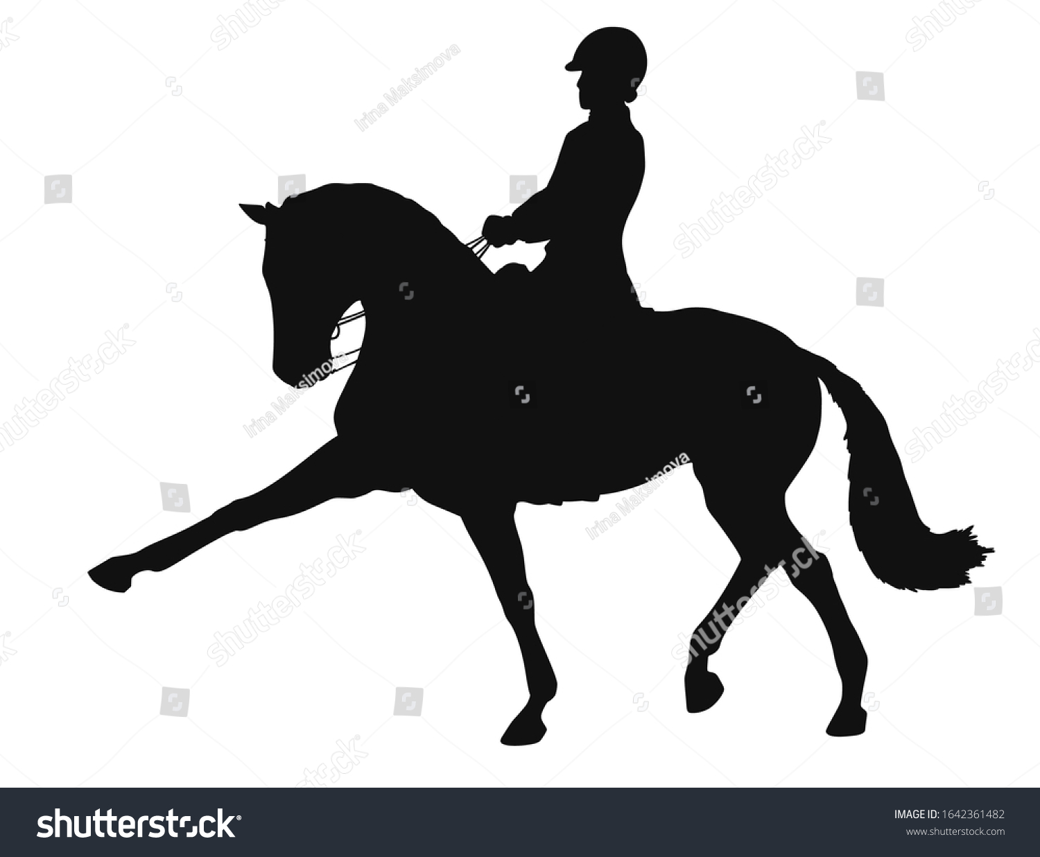 Vector Silhouette Rider Woman On Horse Stock Vector (Royalty Free ...