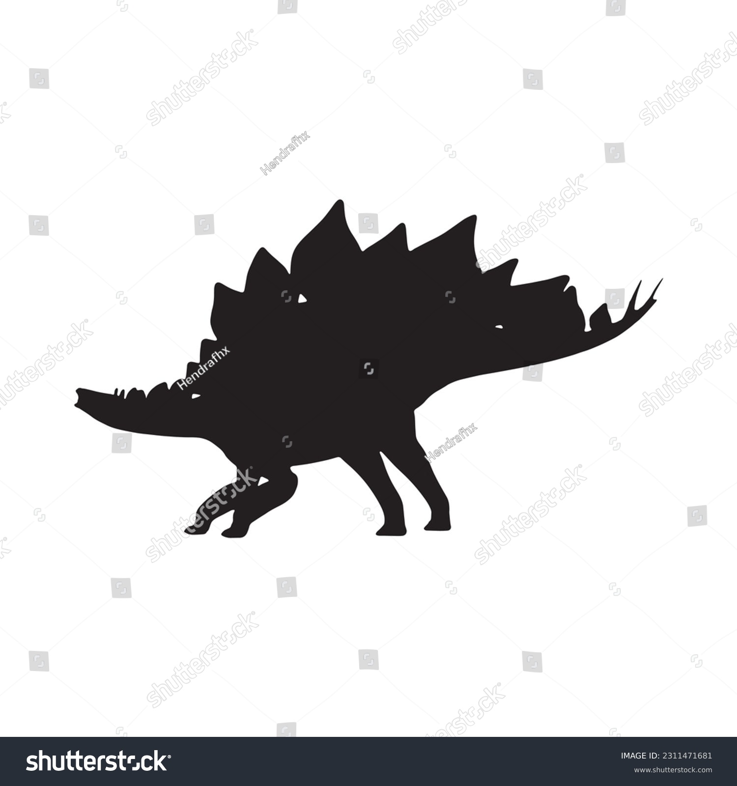 SVG of Vector silhouette of a stegosaurus dinosaurus svg