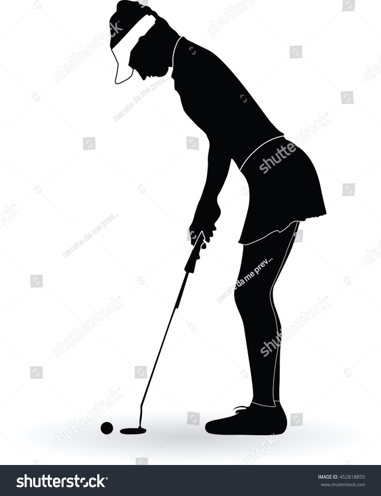 Vector Silhouette Woman Golf Player Stock Vector 452818855 - Shutterstock