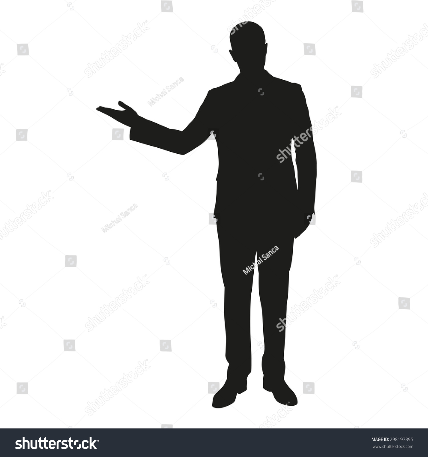 Vector Silhouette Young Man Suit During Stock Vector (Royalty Free ...