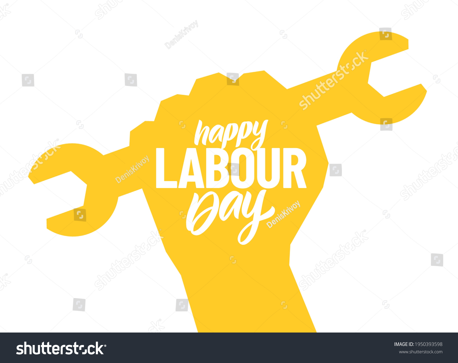 Vector Silhouette Clenched Fist Wrench Poster Stock Vector (Royalty ...