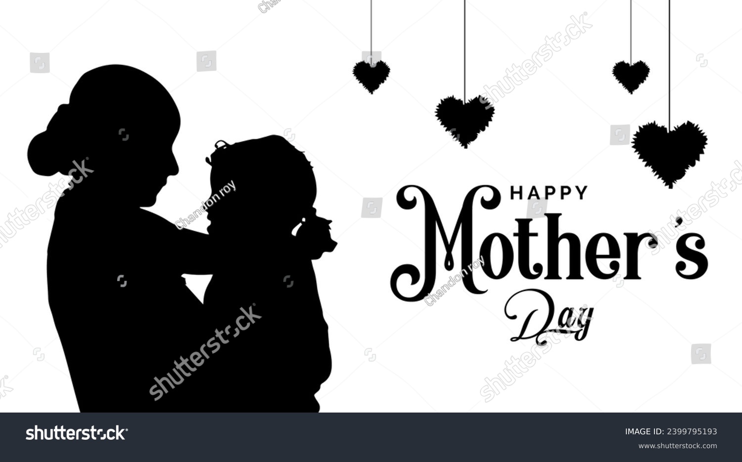 SVG of Vector silhouette of happy mothers day mother holding child. svg