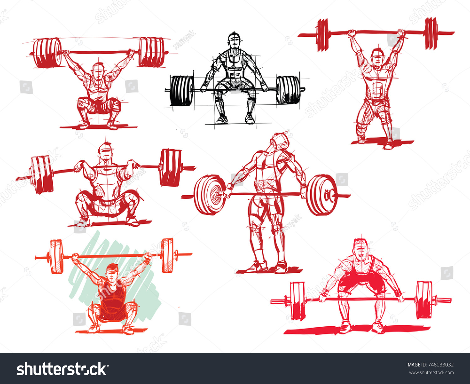 SVG of vector silhouette of weightlifter with a barbell svg