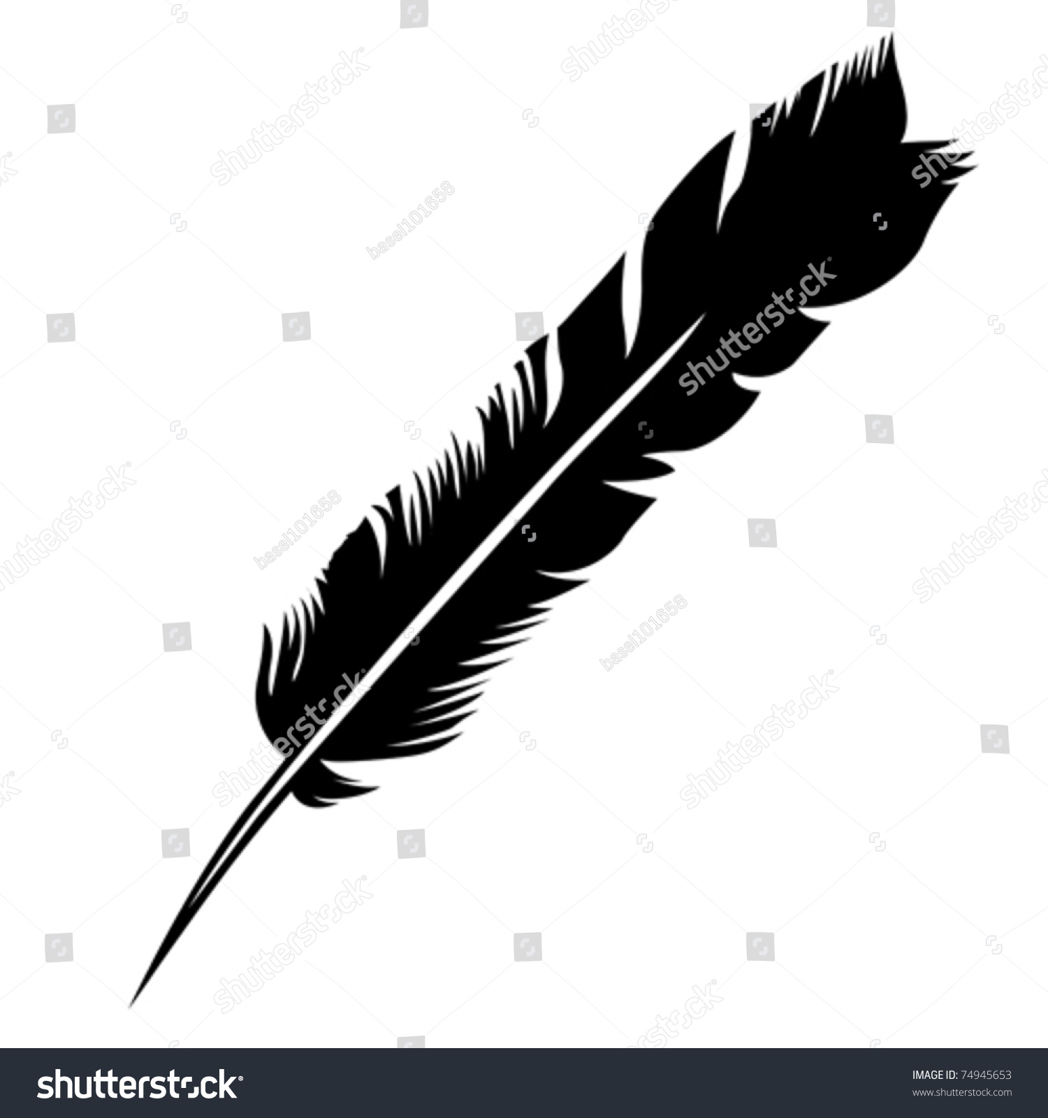 Vector Silhouette Pen On White Background - 74945653 : Shutterstock