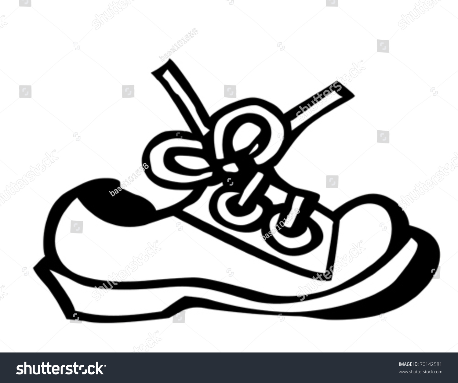 Vector Silhouette Shoe On White Background Stock Vector 70142581 ...