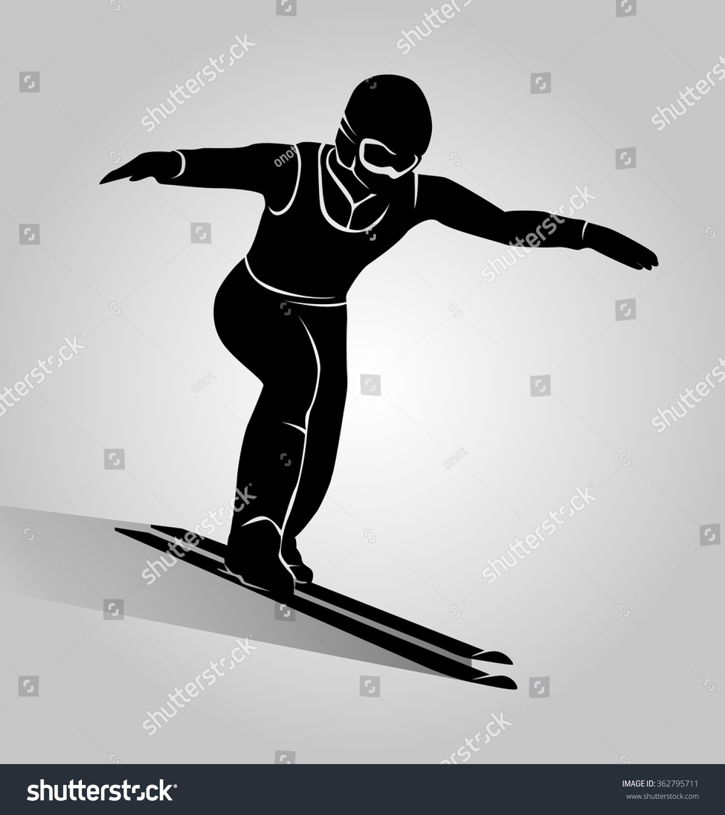 black skier silhouette skiing down slope clip art preview
