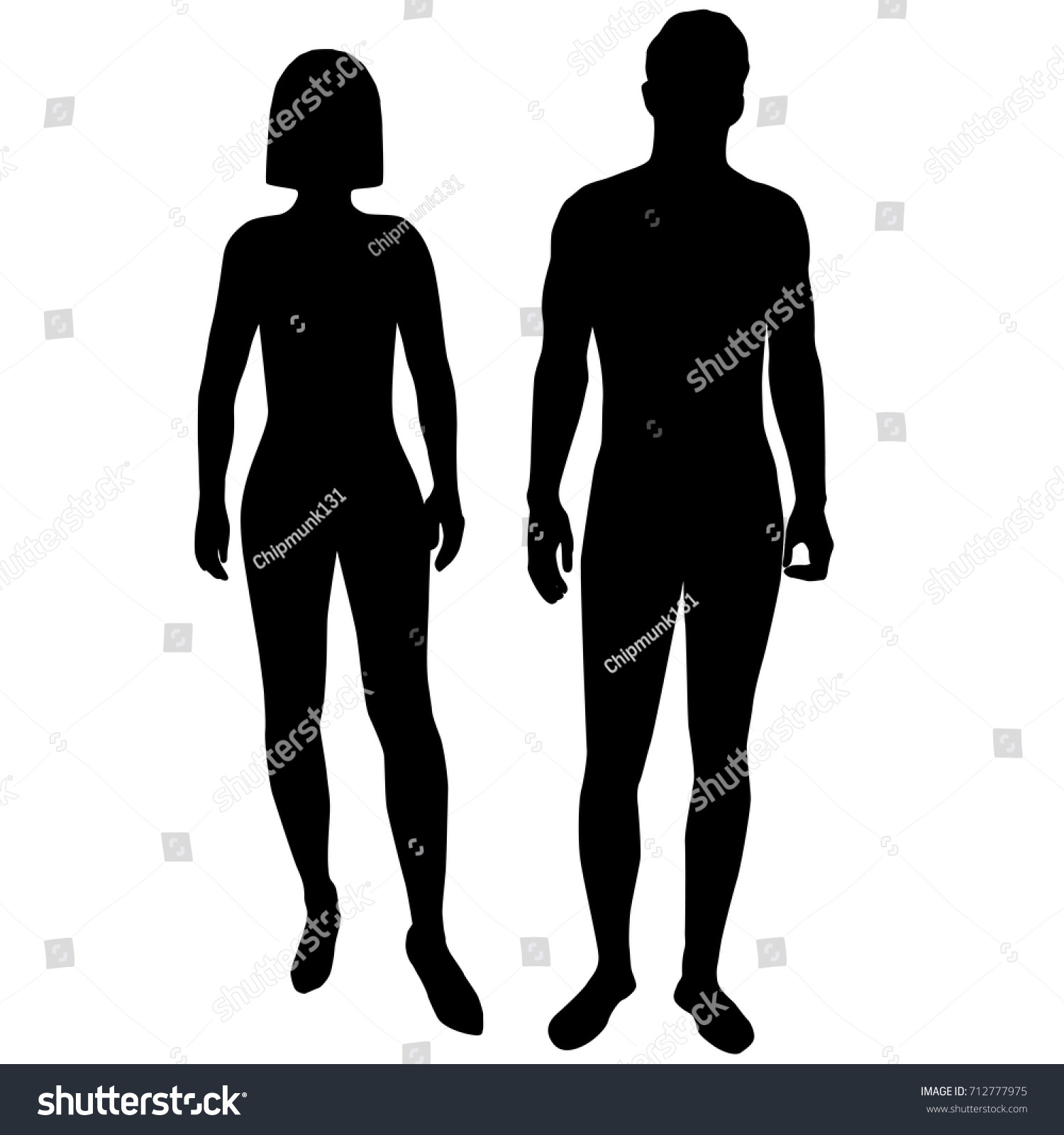 Vector Silhouettes Shapes Woman Man Standing Stock Vector (Royalty Free ...