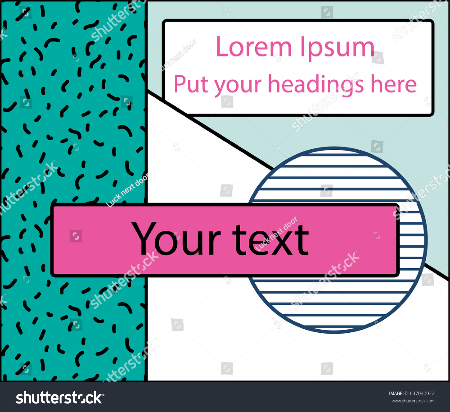 Vector Simple Background Memphis Style Pattern Stock Vector