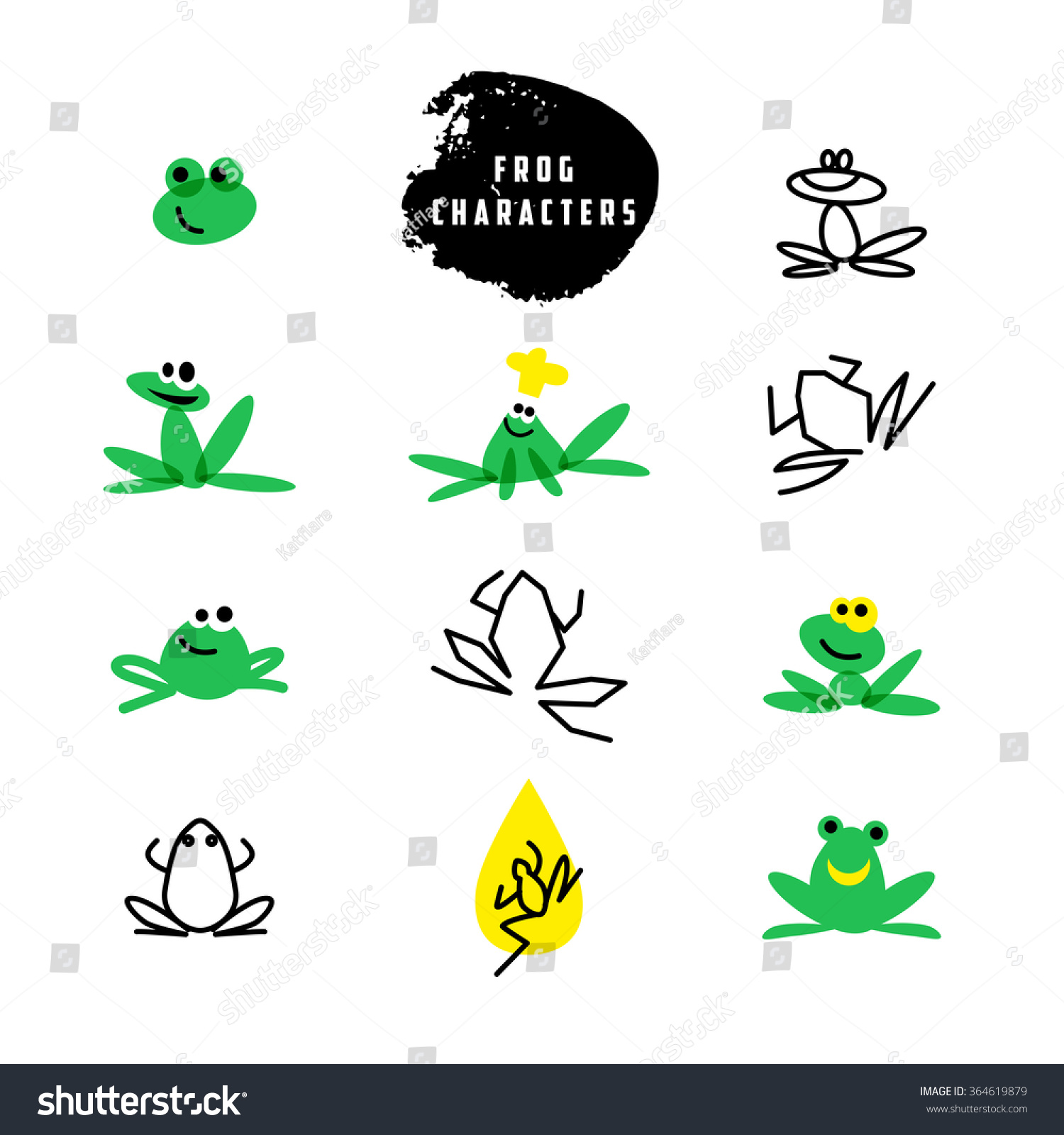 Download Vector Simple Flat Logo Frog Character Stock Vector ...