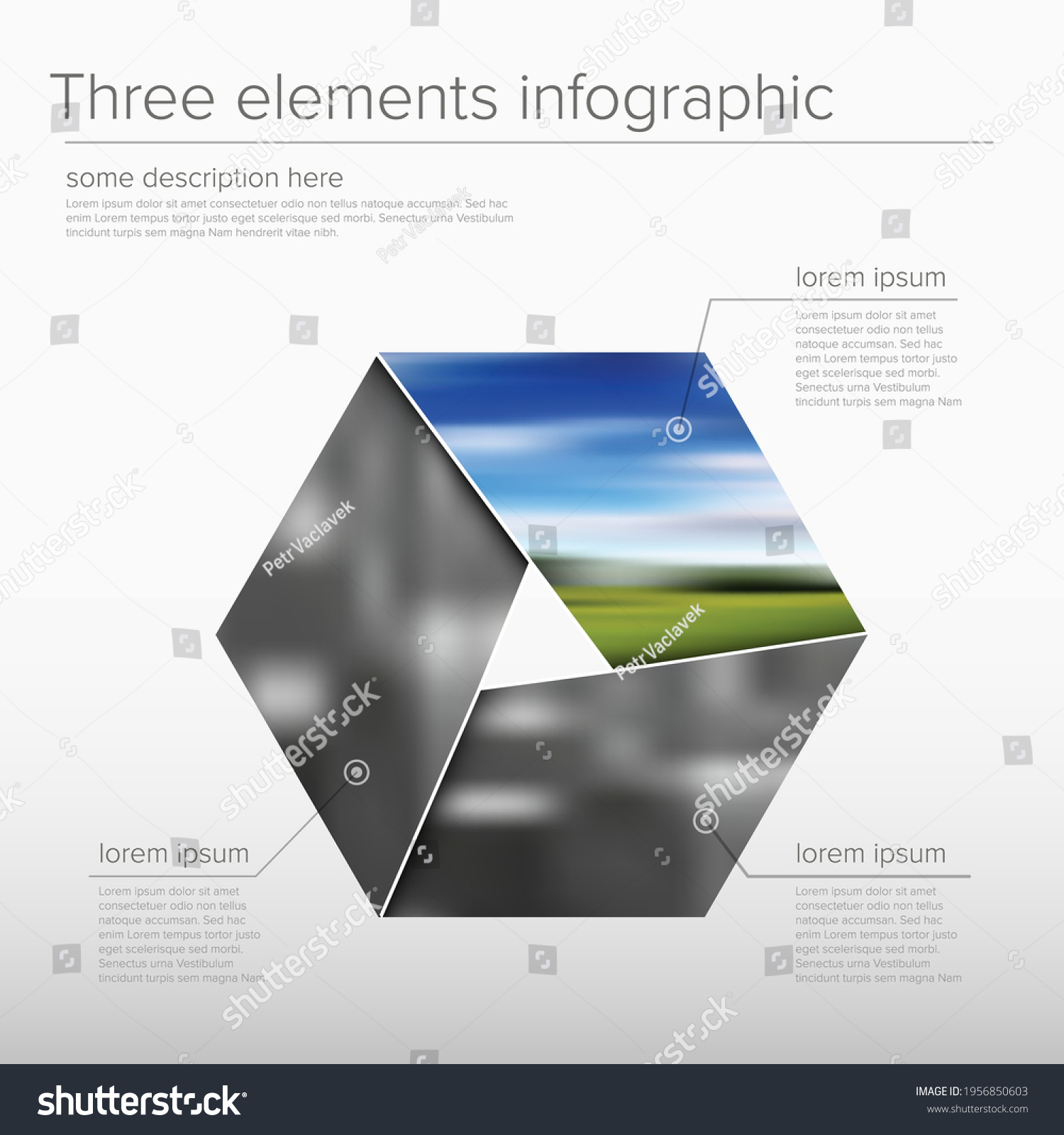 Vector Simple Infographic Template Photo Placeholders Stock Vector Vector Simple Infographic Template Photo Placeholders Stock Vector