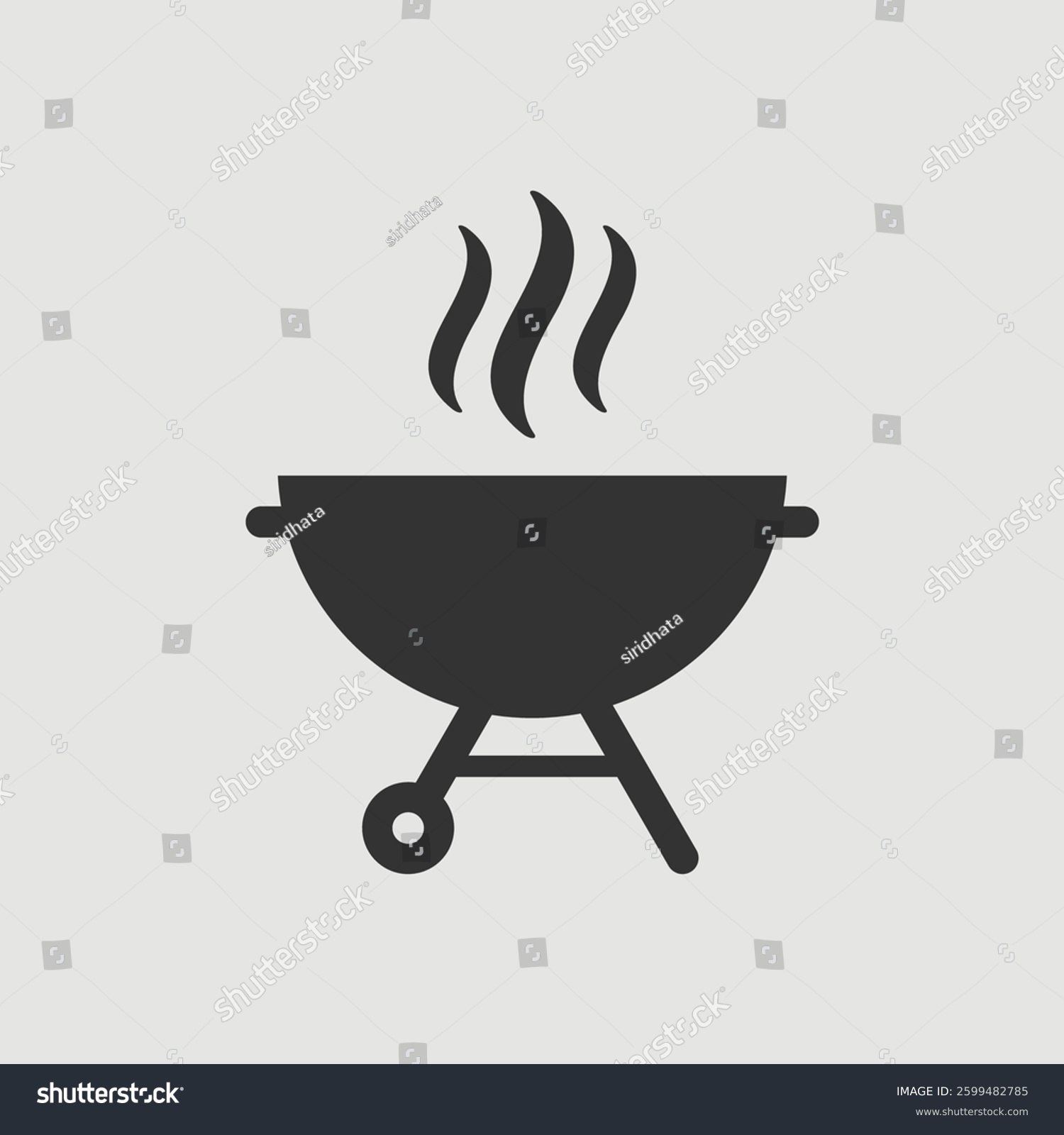 black barbecue grill with smoke clip art preview