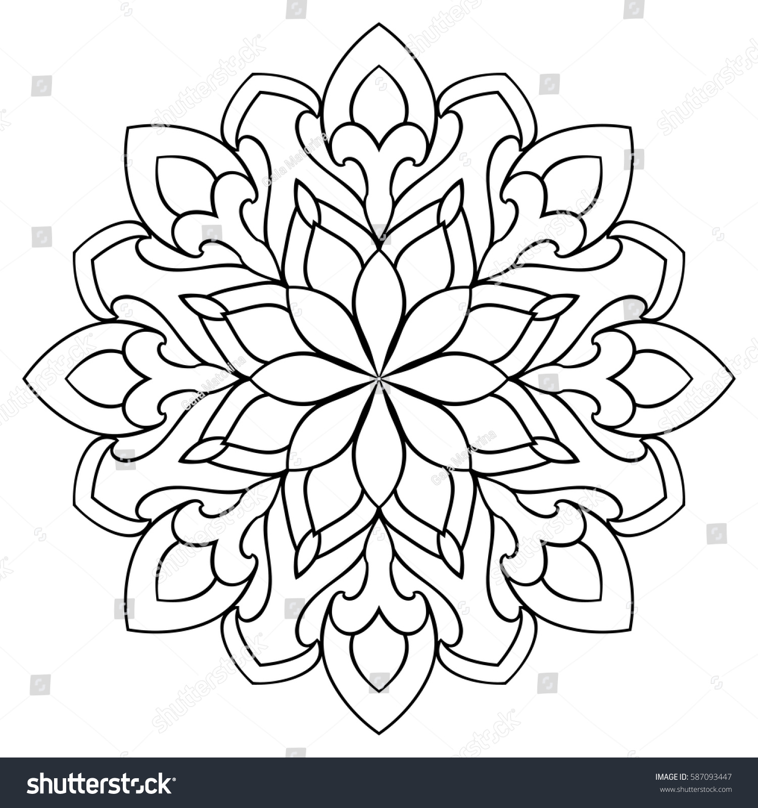 Download Vector Simple Mandala Abstract Elements Isolated Stock ...