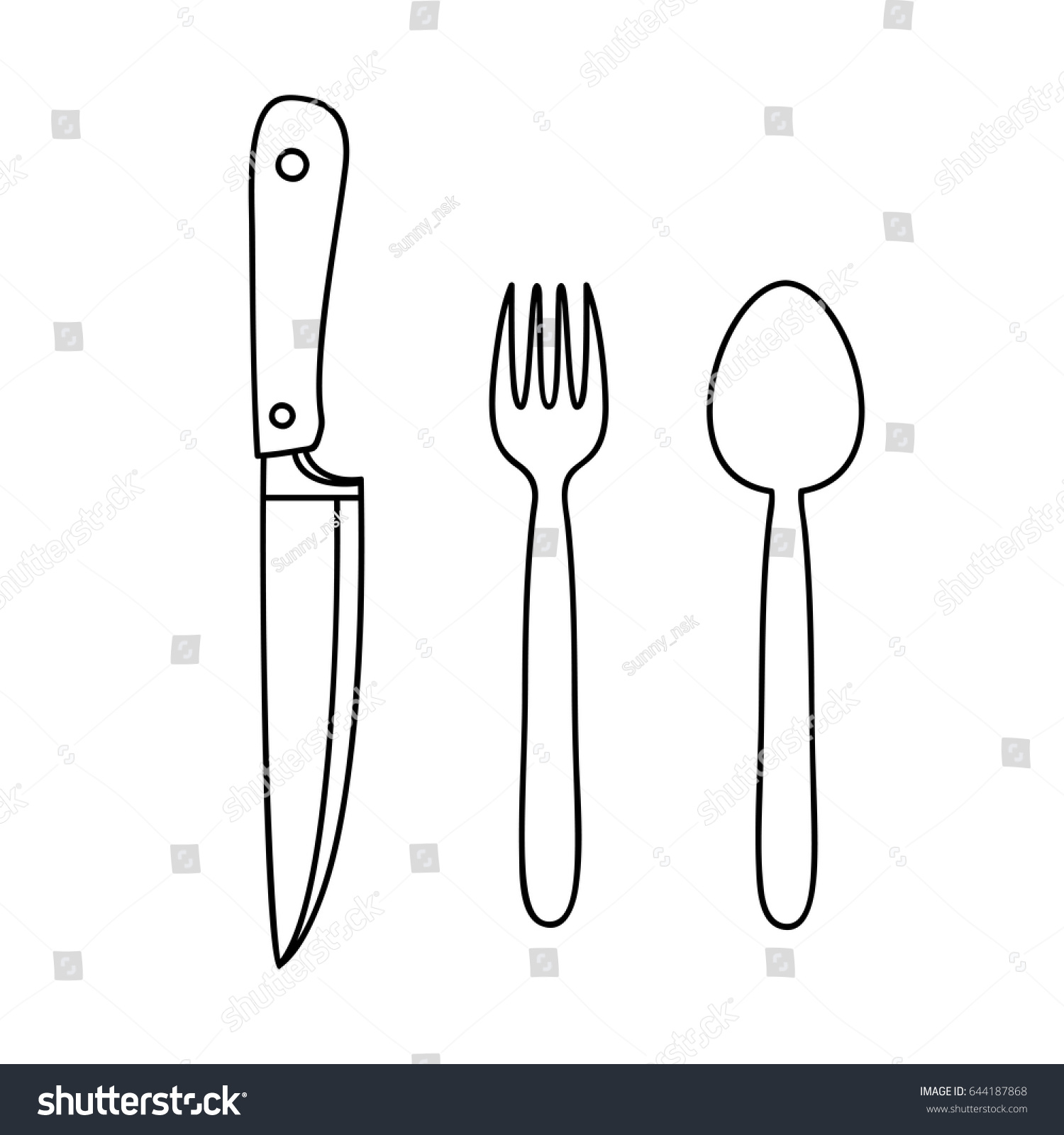 Simple Kitchen Equipment vector simple style line art knife stock vector 644187868 Simple Kitchen Equipment vector simple style line art knife stock vector 644187868