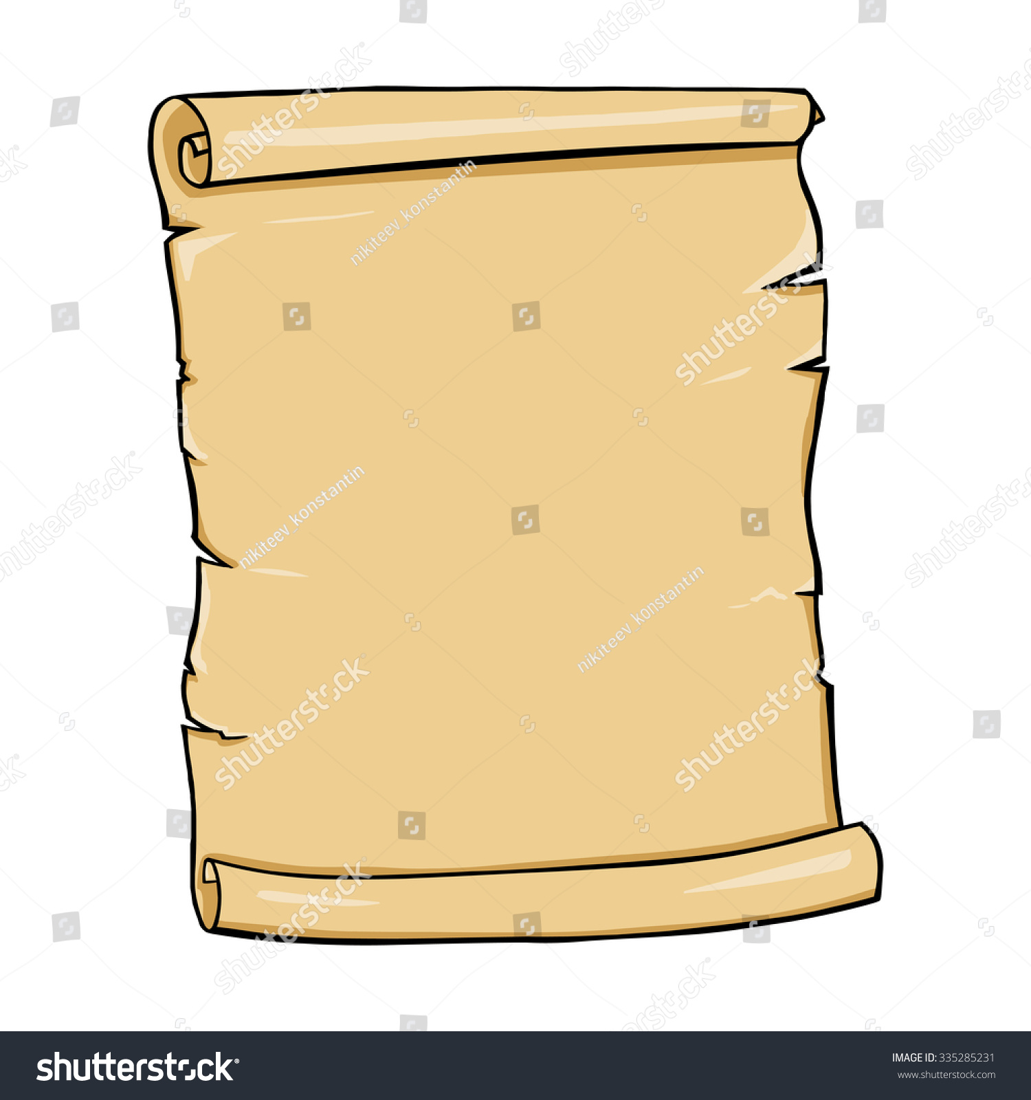 Vector Single Cartoon Scroll Stock Vector 335285231 - Shutterstock