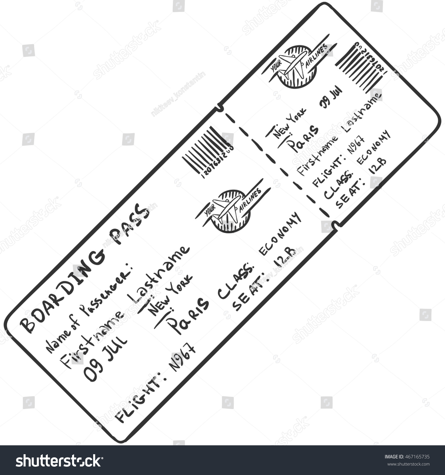 2,118 Plane ticket drawing Stock Illustrations, Images & Vectors