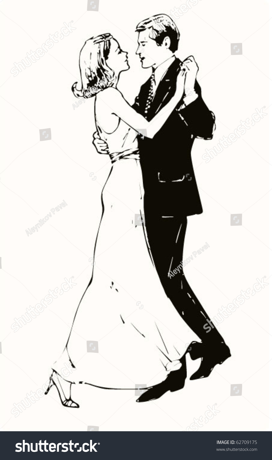 Vector Sketch Dancing Couple Stock Vector 62709175 - Shutterstock