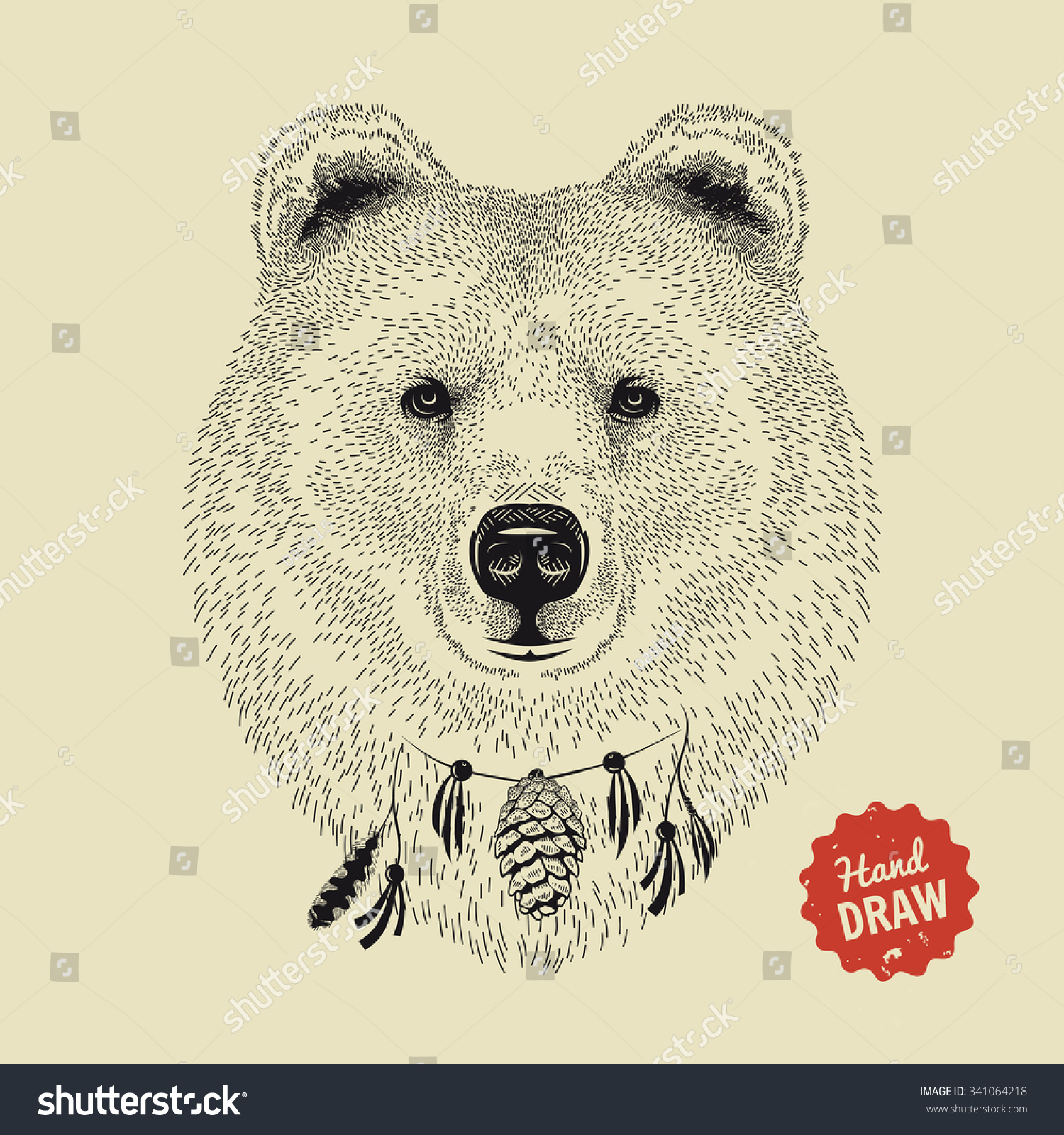 en print offset francais Bears Face Sketch Vector Bear Head Stock 341064218 Vector