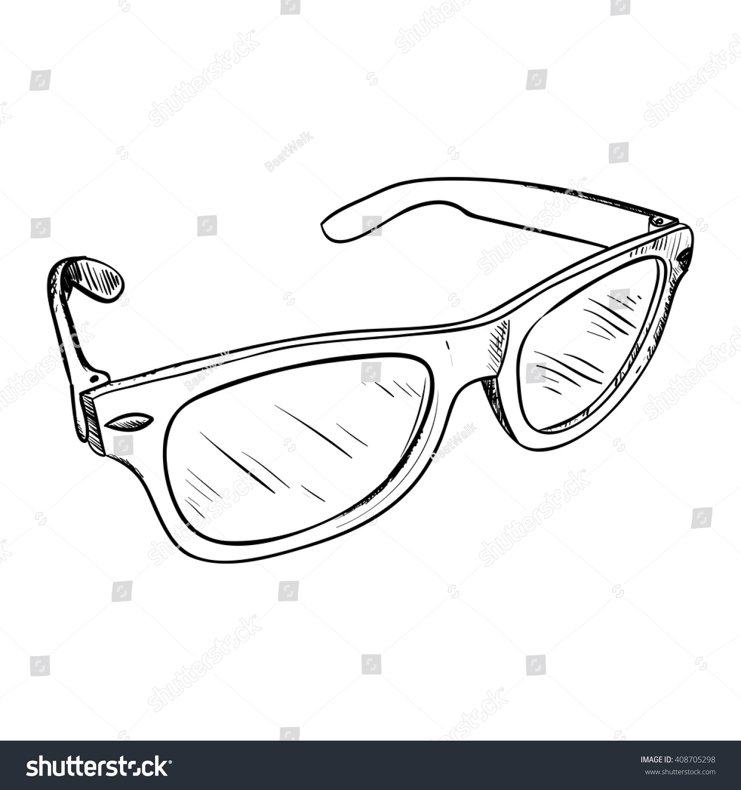 Vector Sketch Glasses Hand Draw Illustration Stock Vector 408705298 