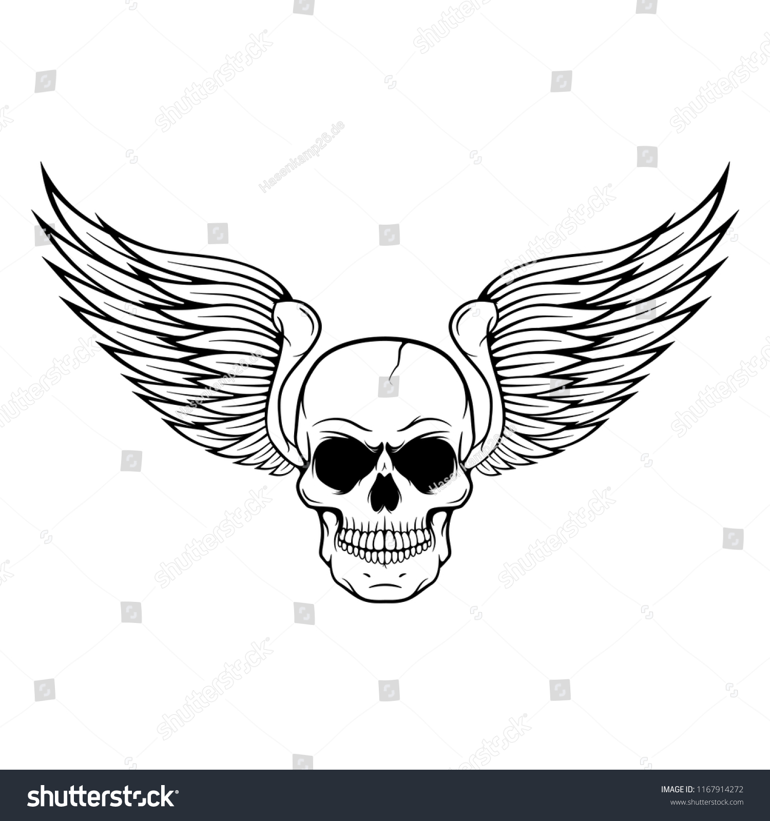 Vector Skull Wings Design Element Logo Stock Vector (Royalty Free ...