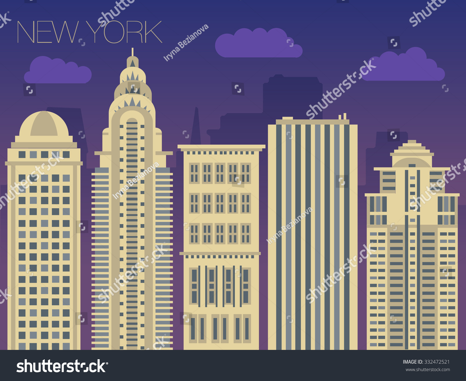 new york buildings vector