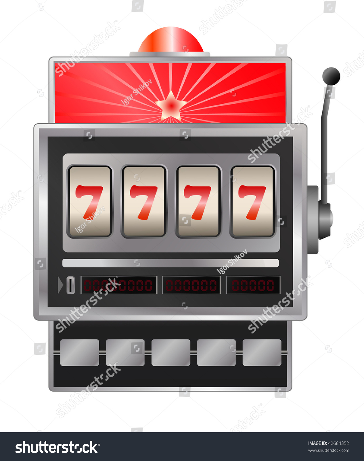 Vector Slot Machine Isolated On White - 42684352 : Shutterstock
