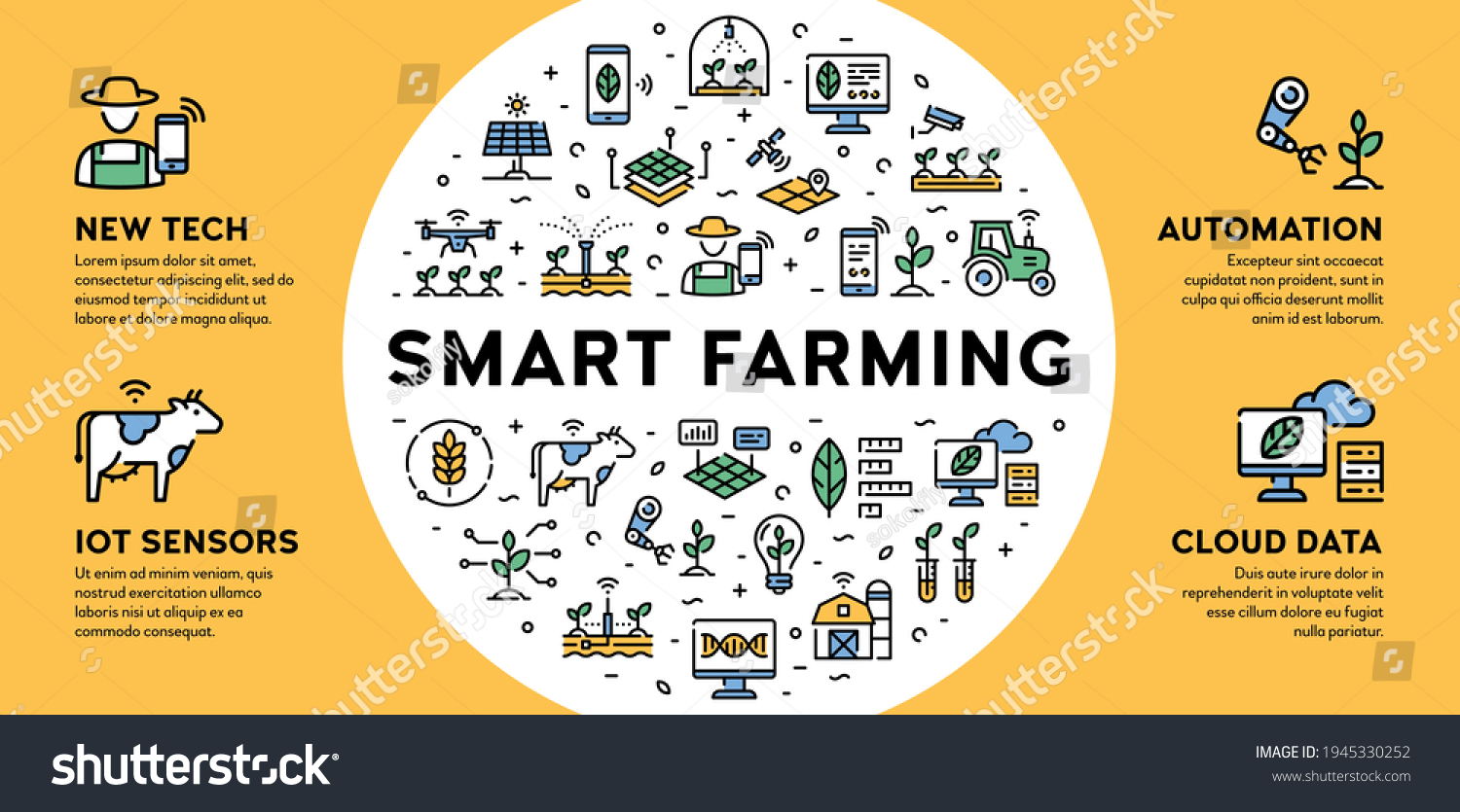 Vector Smart Farm Icon Illustration Digital Stock Vector (Royalty Free ...