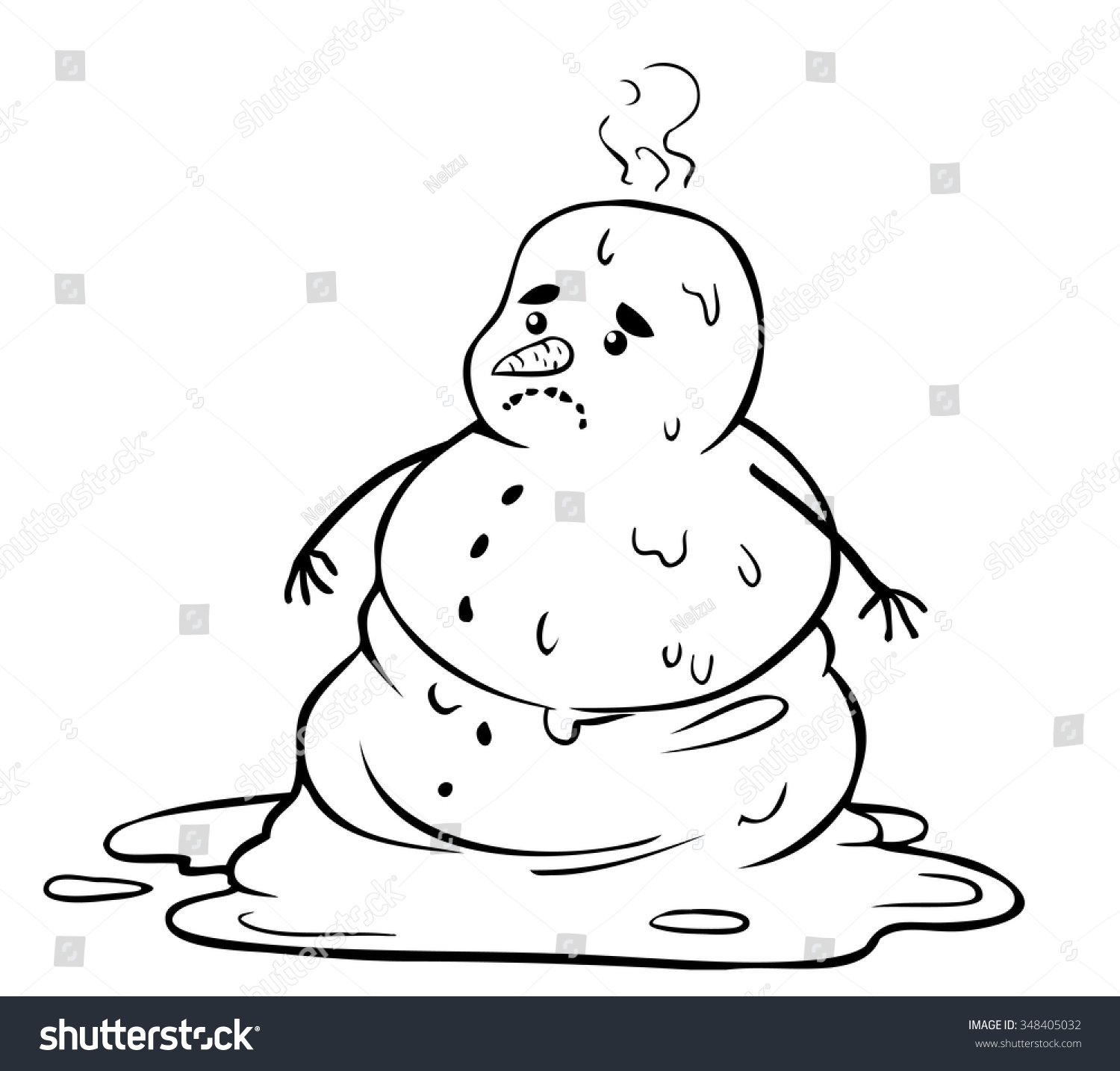 Vector Snowman Melting Stock Vector (Royalty Free) 348405032 Shutterstock