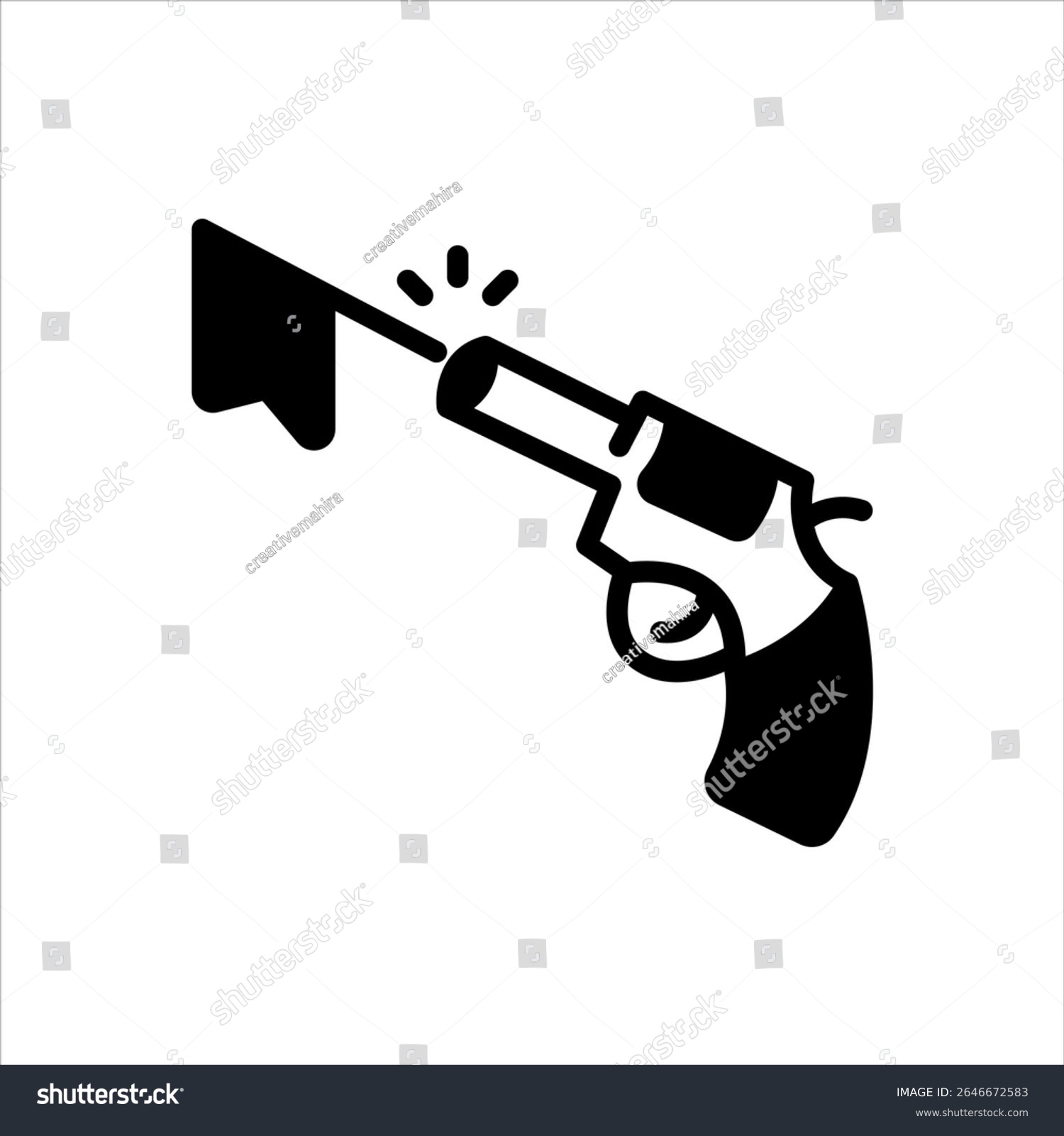 black gun aiming at target clip art preview