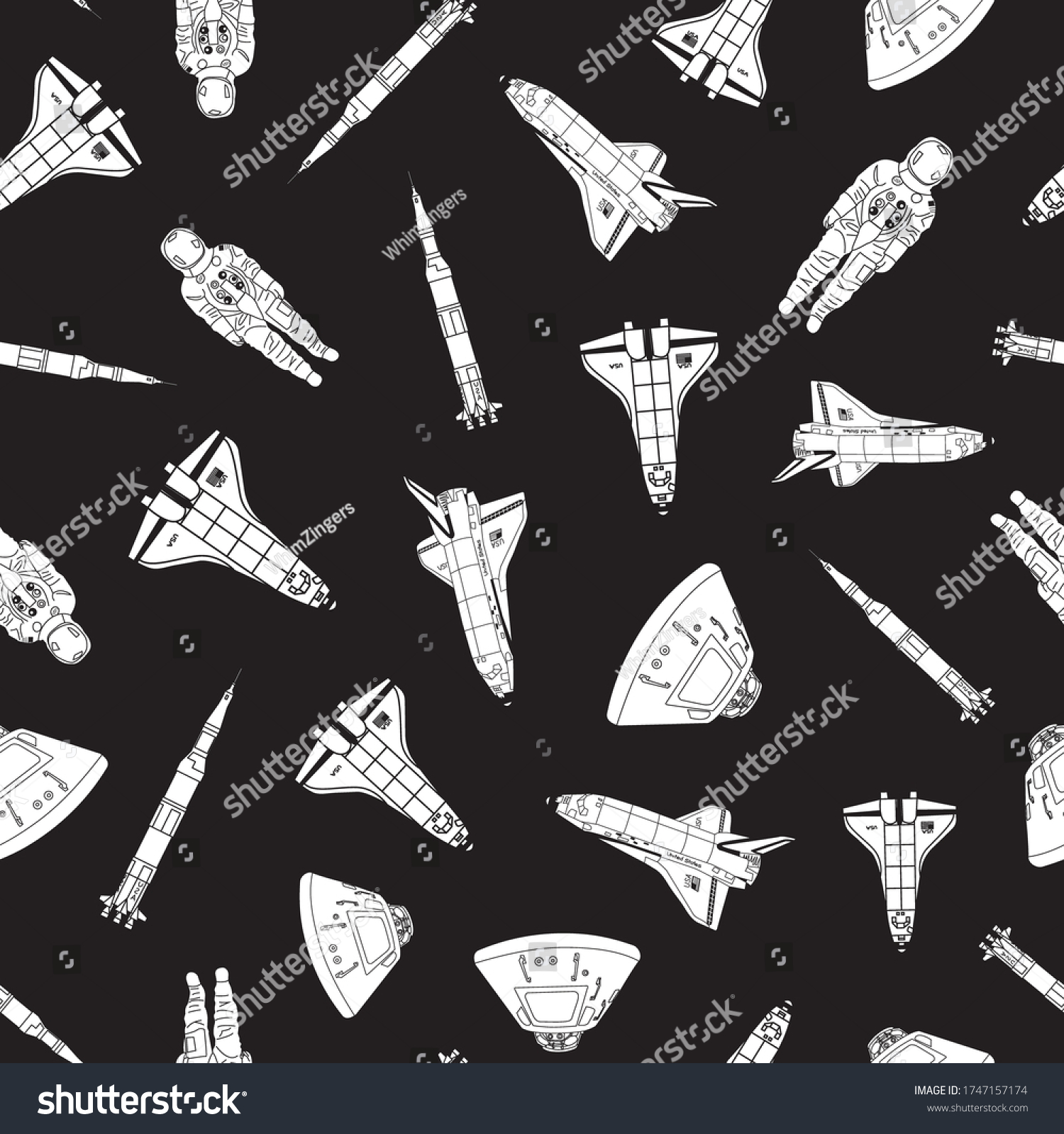 17,460 Spaceship black white Stock Vectors, Images & Vector Art ...