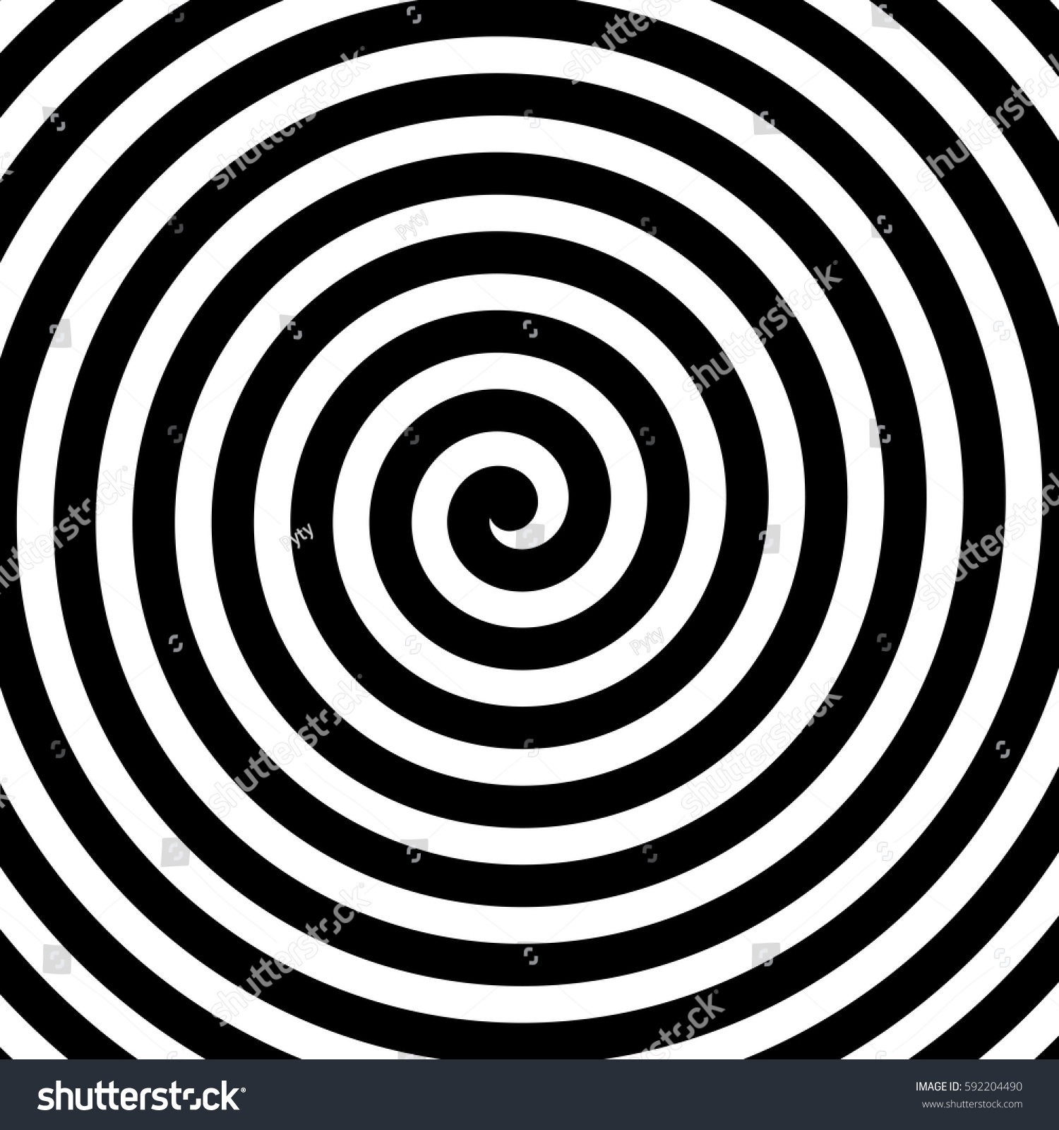 Vector Spiral Background Black White Hypnosis Stock Vector (Royalty ...