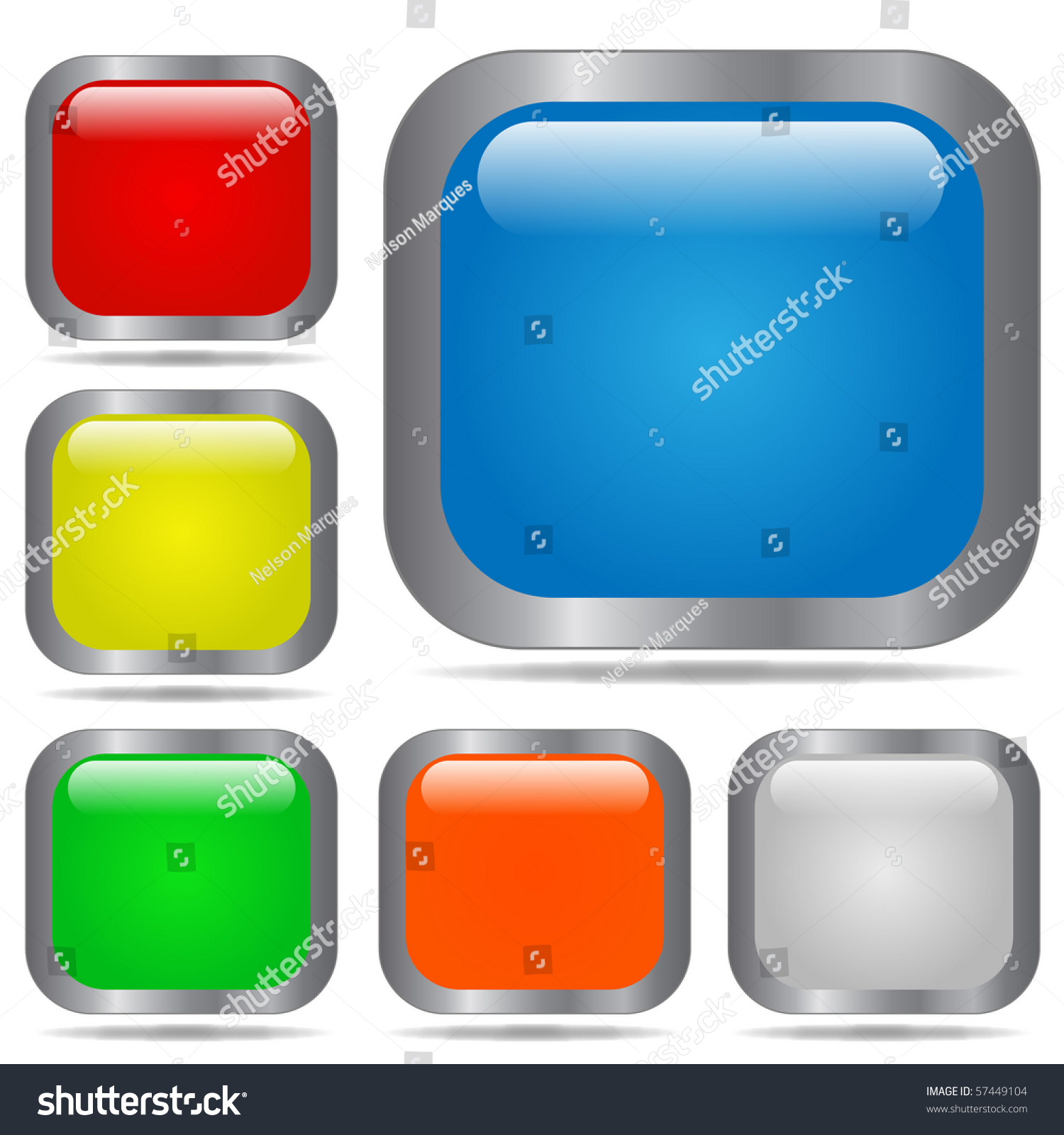 Vector Square Web Buttons Stock Vector (Royalty Free) 57449104