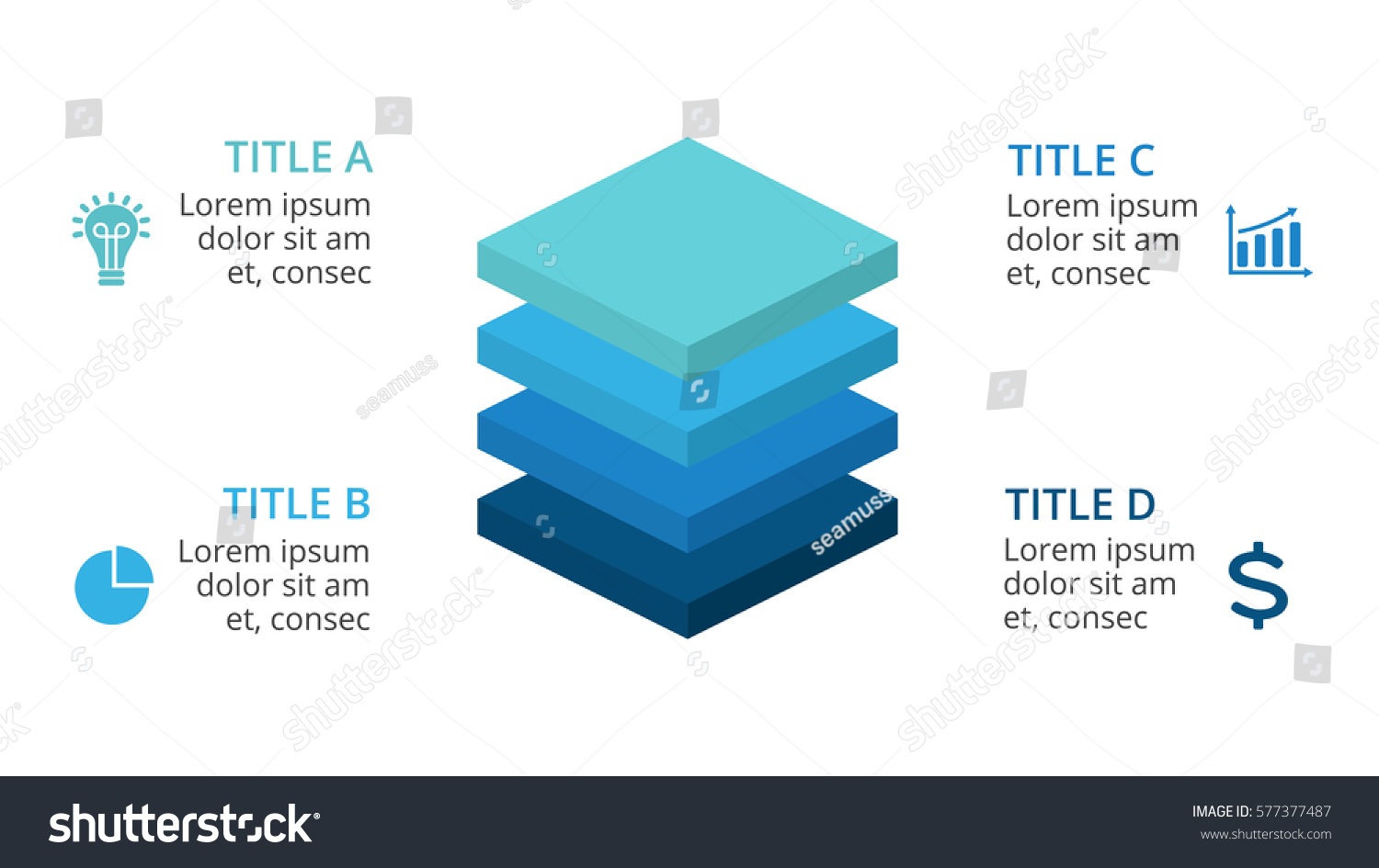vector squares 3d infographic layers diagram stock vector vector squares 3d infographic layers diagram stock vector, Presentation templates