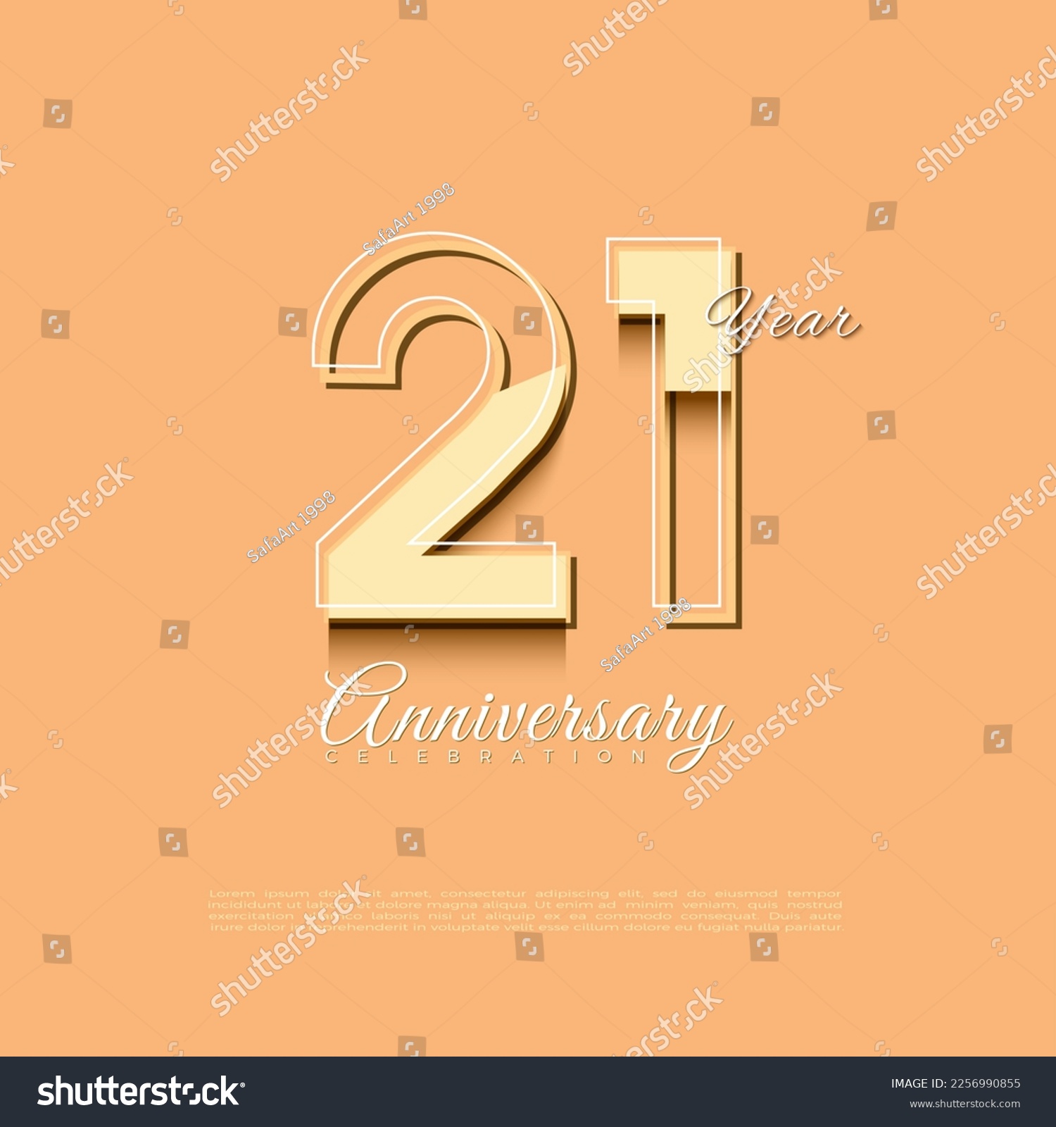 SVG of Vector 21st birthday number on a clean background. svg