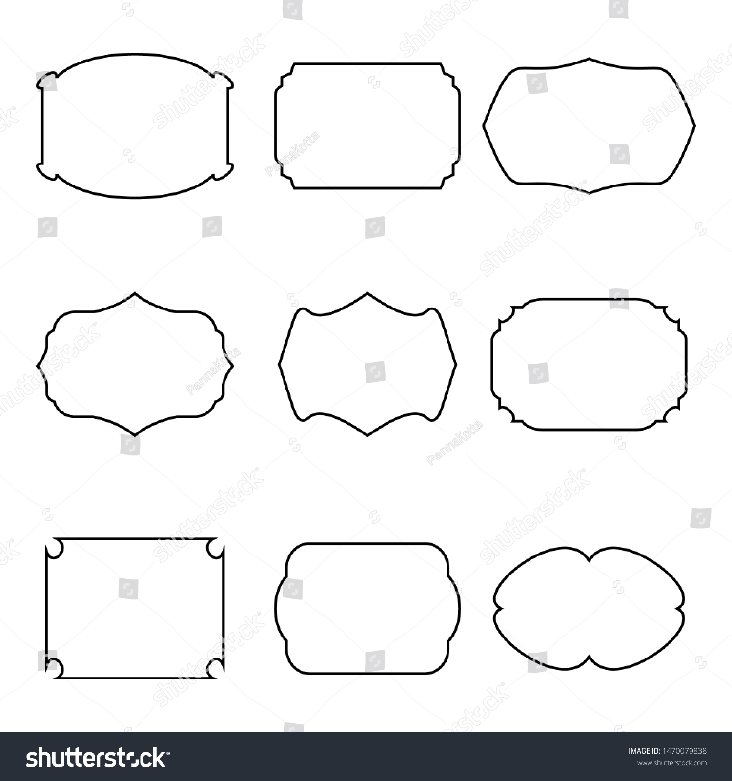 Vector Stickers Frames Blank Vintage Labels Stock Vector (Royalty Free ...