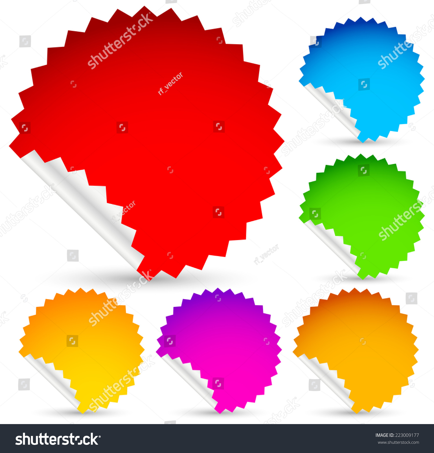 Vector Stickers Set Stock Vector (Royalty Free) 223009177 | Shutterstock