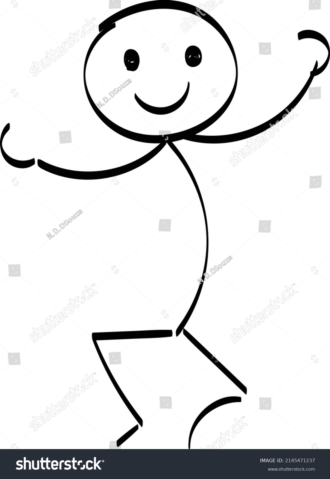 Vector Stickman Character Illustration Sketch Stick Stock Vector ...