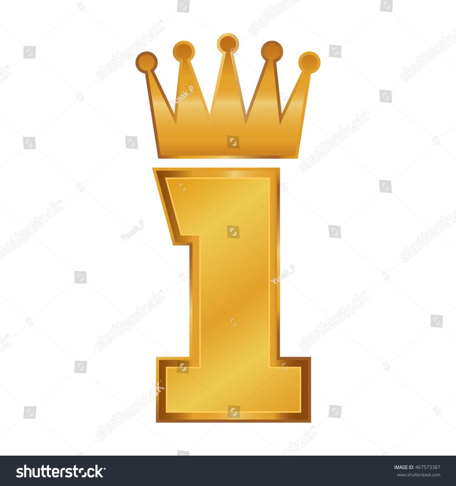 Vector Stock Golden Number One Crown Stock Vector (Royalty Free ...