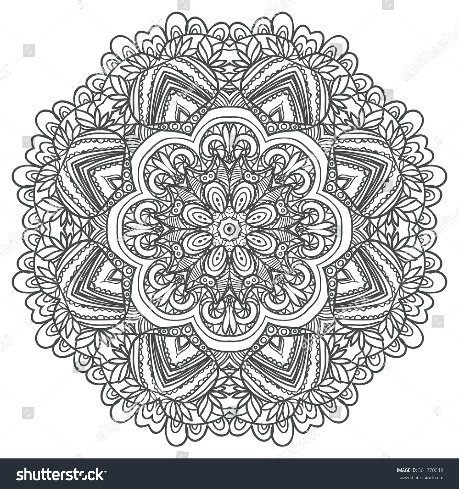 Vector Stylish Floral Arabic Mandala Vector Stock Vector 361270049 ...