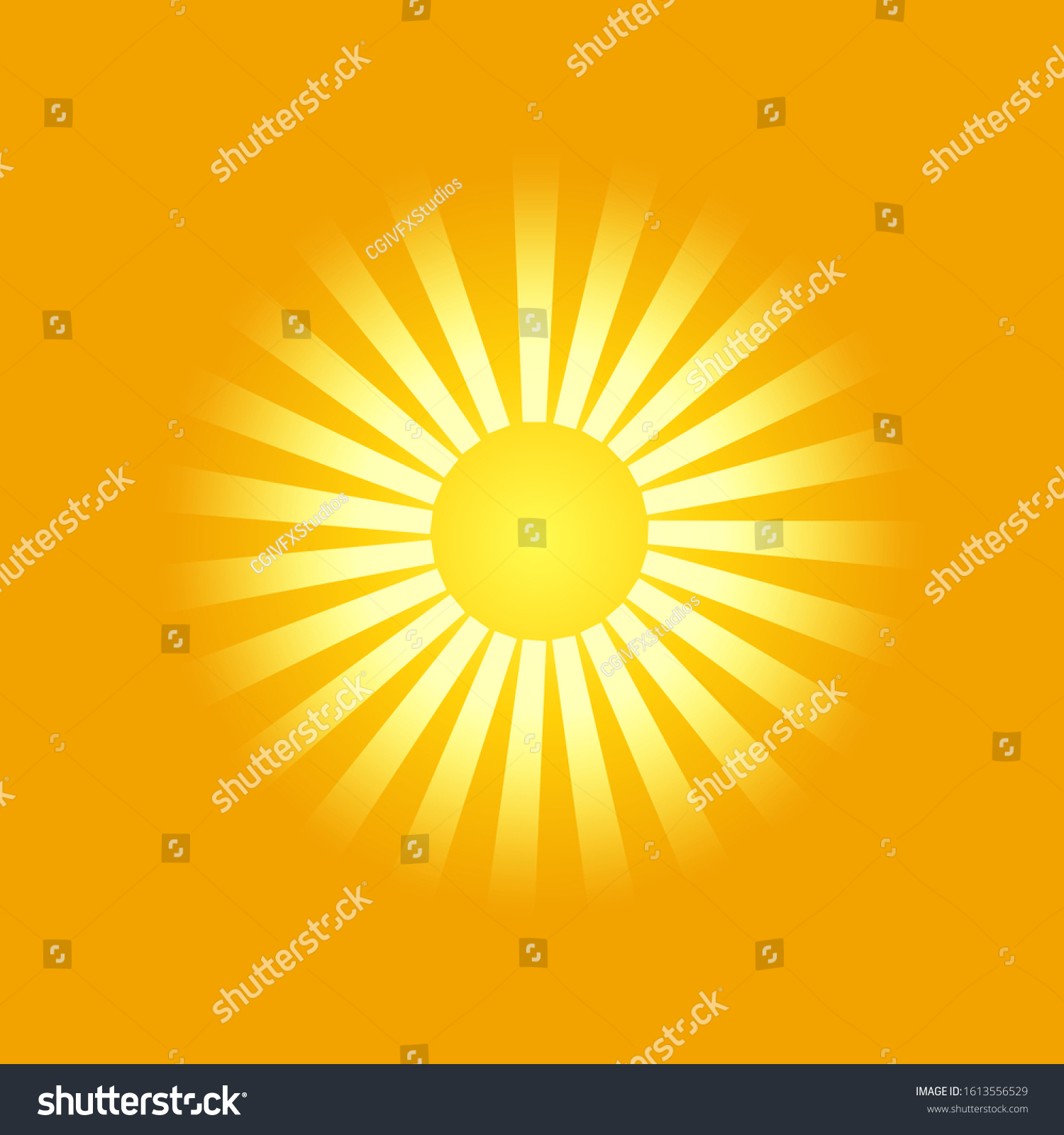 Vector Sun Rays Illustration Yellow Rays Stock Vector (Royalty Free ...