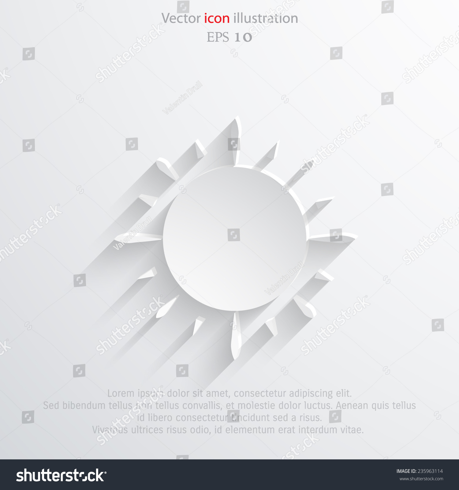 Vector Sun Web Flat Icon Eps Stock Vector (Royalty Free) 235963114 ...
