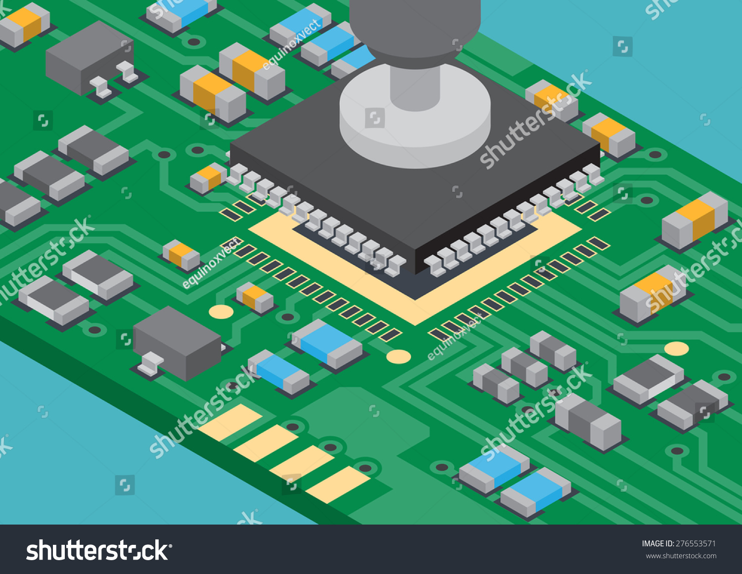 Vector Surface Mount Technology Component Placement Isometric ...