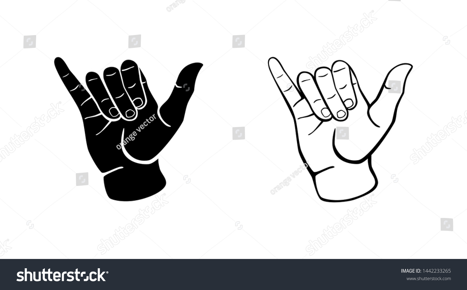 Vector Surfers Shaka Hand Sign Isolated Stock Vector Royalty Free