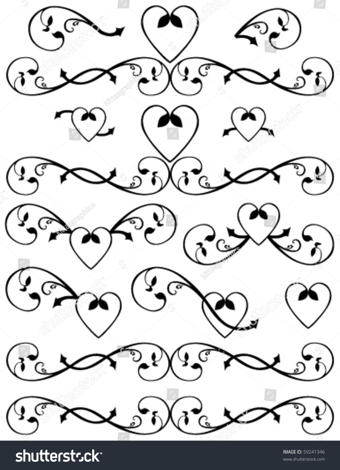 Download Vector Swirling Hearts Designs Unique Graphics Stock ...