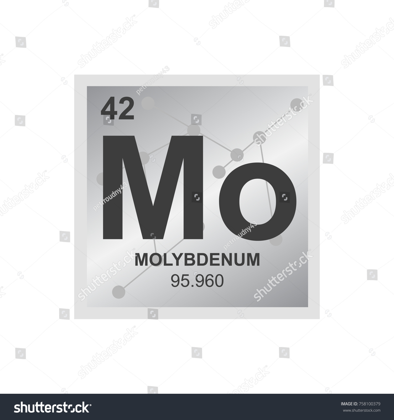 Vector Symbol Molybdenum Periodic Table Elements Stock Vector Royalty Free 758100379 1631