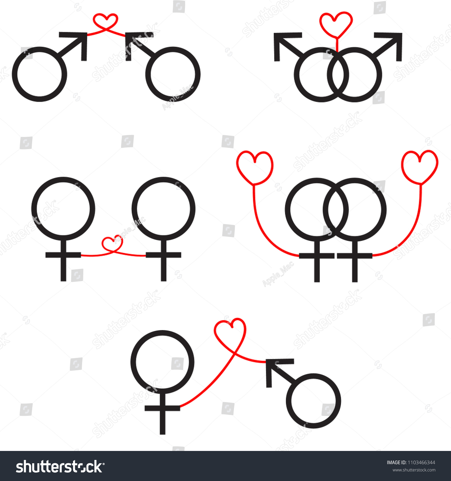 Vector Symbols Set Sexual Isolated On Stock Vector Royalty Free