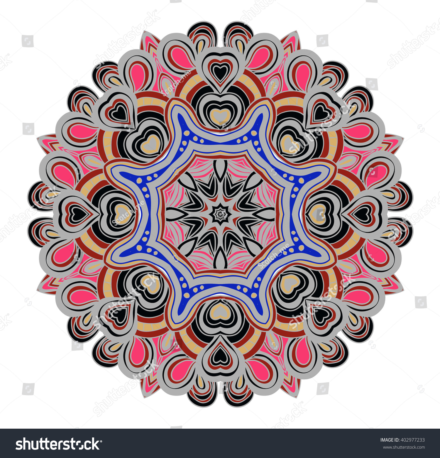 vector symmetrical pattern pink blue grey stock vector 402977233