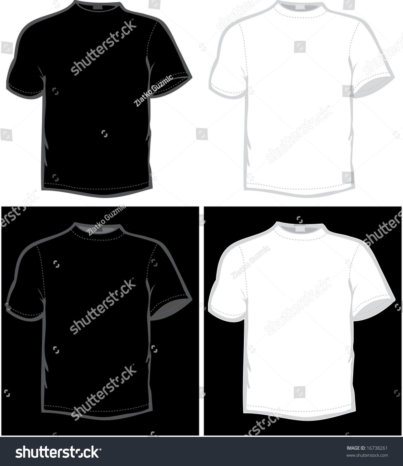 Vector Tshirt Black White Color Stock Vector 16738261 - Shutterstock