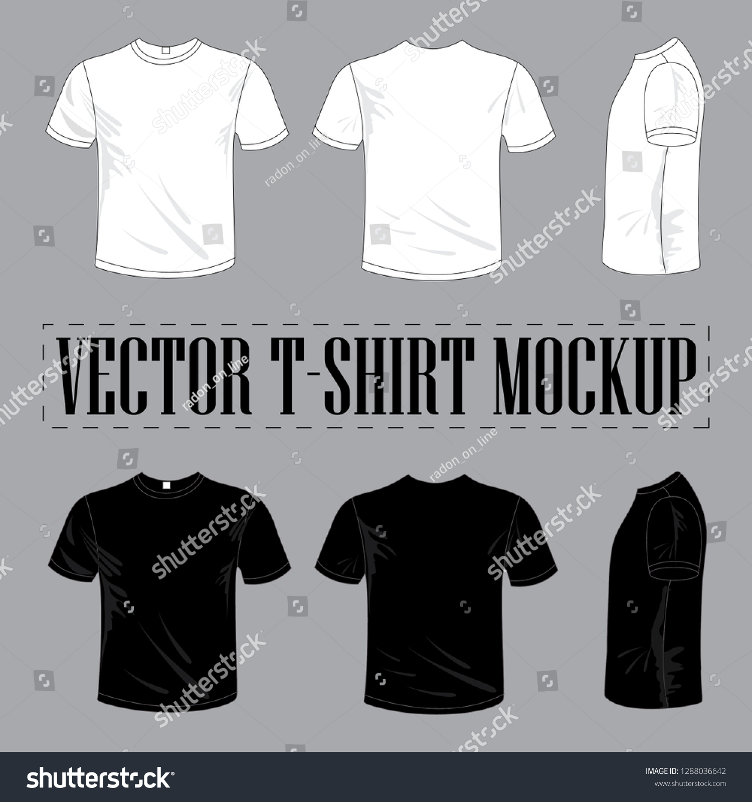 Download Vector Tshirt Mockup Stock Vector Royalty Free 1288036642
