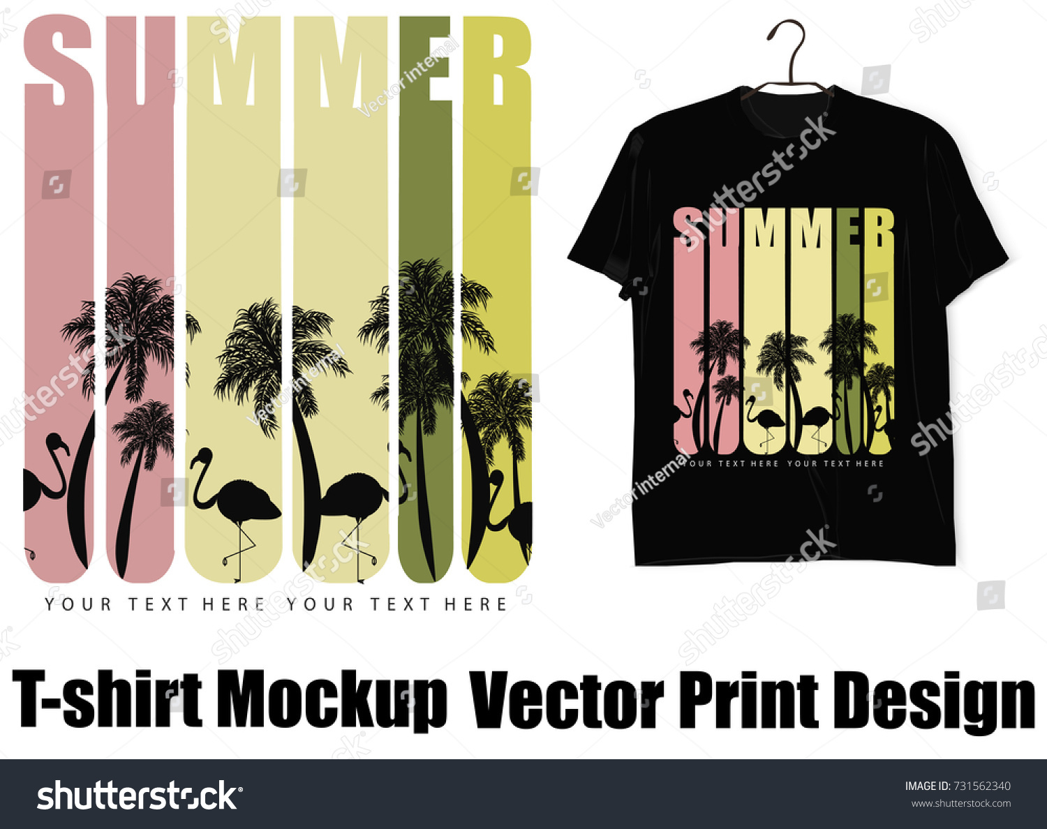 Download Vector Tshirt Mockup Print Designsummer Typography Stock Vector Royalty Free 731562340